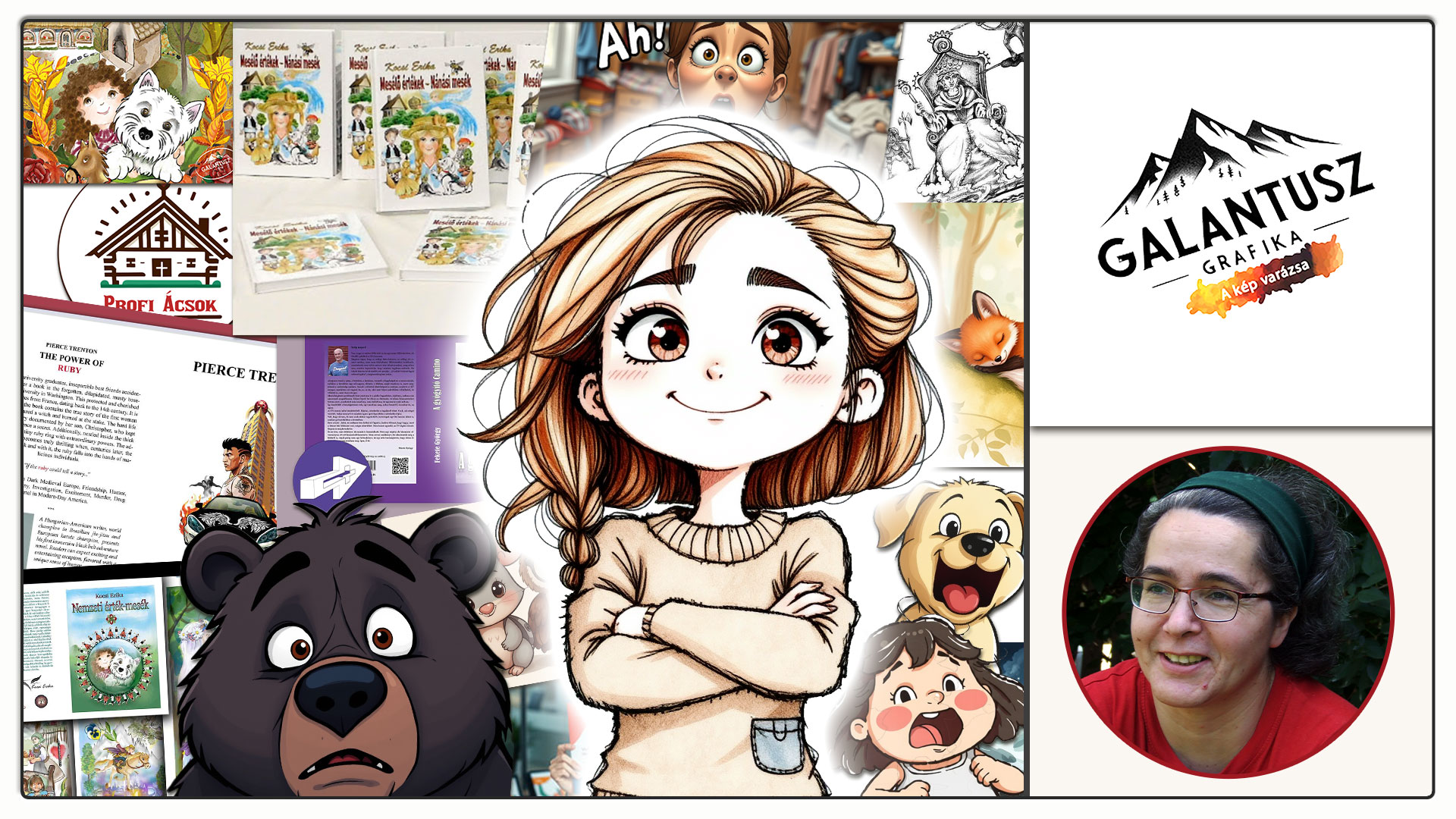 Ez az illusztráció egy hóvirágot ábrázol, amelynek szirmai különféle kreatív eszközökké, például ceruzákká, ecsetekké és vonalzóká alakultak. A háttérben egy szivárvány színátmenet húzódik, amely a kreativitást és az innovációt jelképezi. A kép dinamikus és színes megjelenése a Galantusz Grafika kreatív és innovatív szemléletét tükrözi.